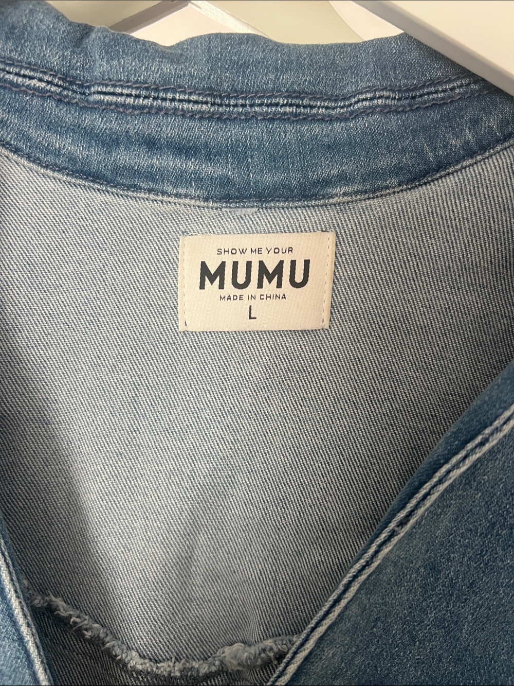 Show Me Your MuMu Blue Denim womens One-Piece Romper with Front Zip - Picture 2 of 4